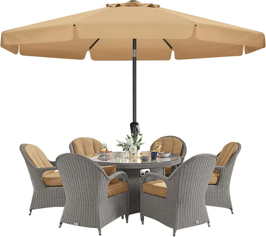 MASTERCANOPY Valance Patio Umbrella for Outdoor Table Market 6/8 Ribs